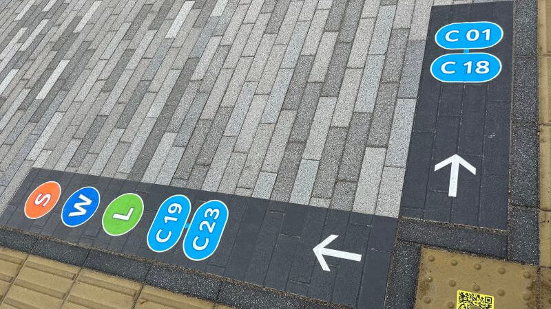 足元に行き先表示