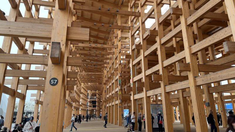 大屋根リングを見上げる